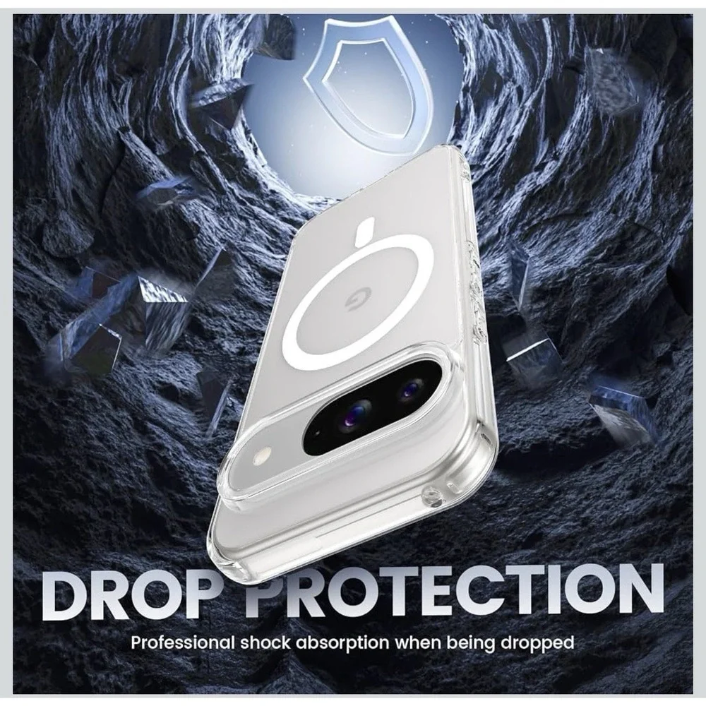 D0059-Google Pixel 9 Pro Case Magnetic Clear with Privacy Screen Protector 6.3